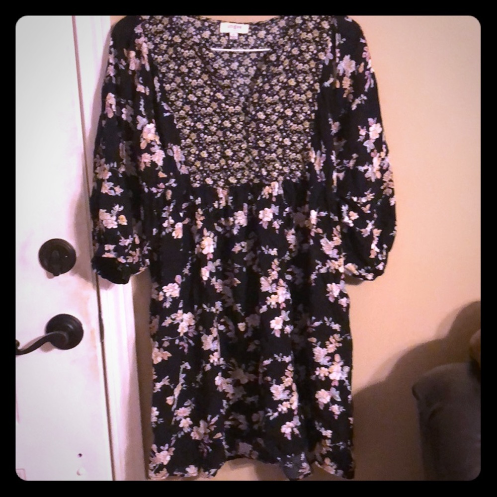 Black dress with flowers